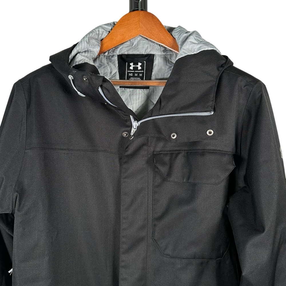Under Armour Infrared Men’s Medium Parka Black Gray Winter Skiing Outdoor Arctic - Picture 2 of 14